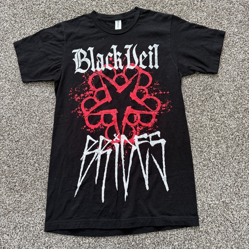 Y2K Emo Black Veil Brides Band Tee Shirt Small Black Bleeders Tour Graphic Top